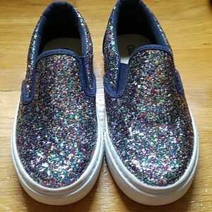 Girls Gap glitter slip on tennis shoes, sz 12